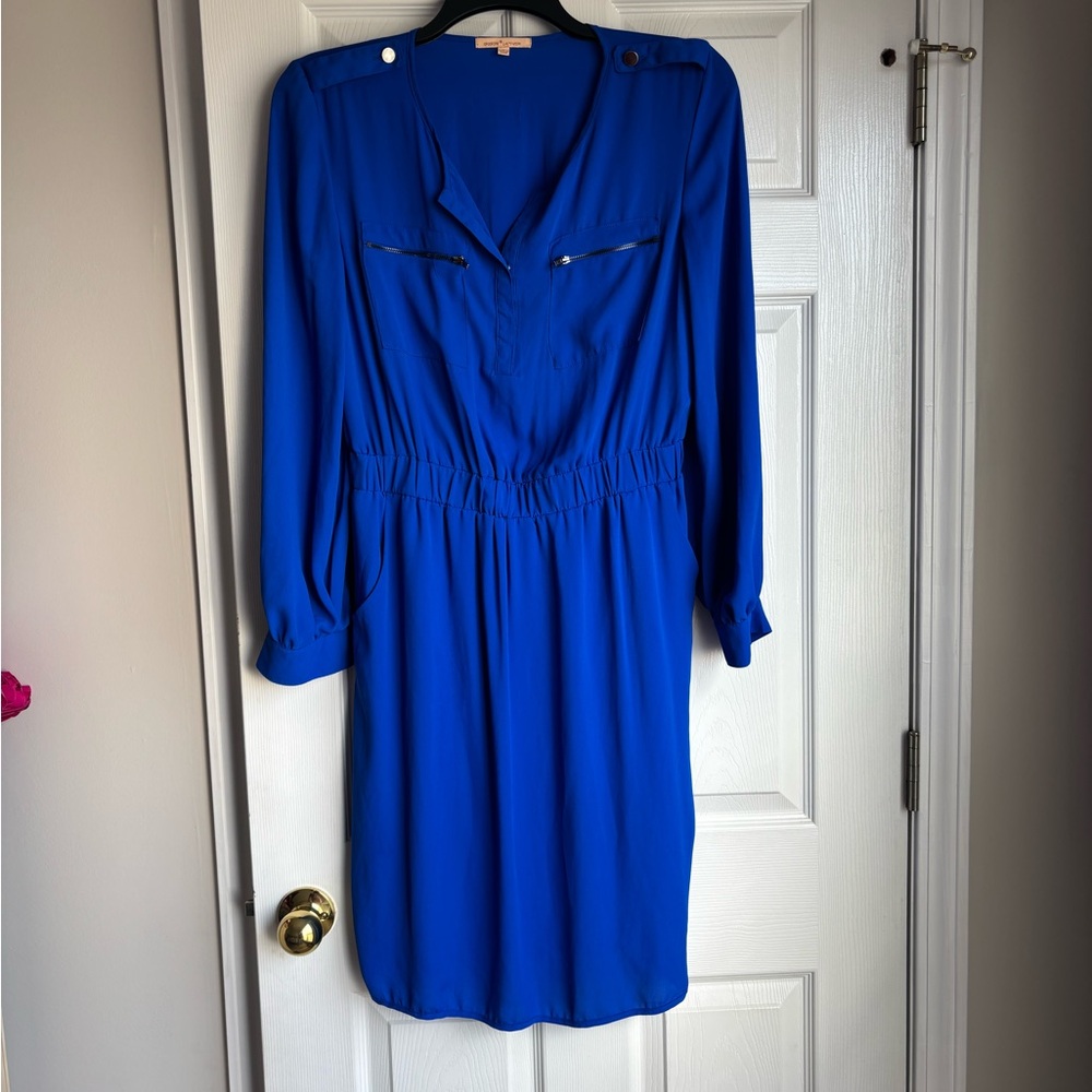 Gibson Latimer Royal Blue Long Sleeve Dress